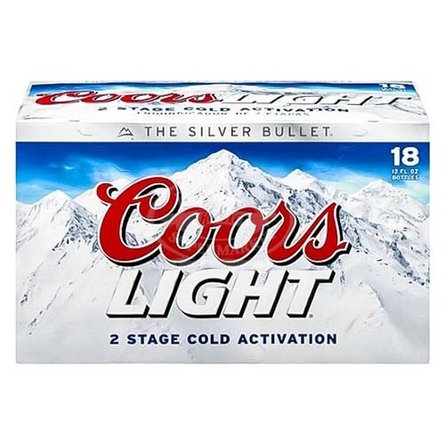 Coors Light Beer, 18 Bottles
