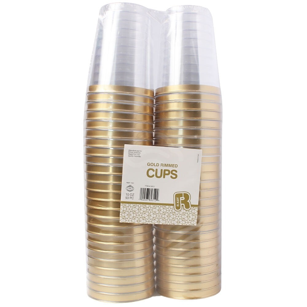Set Above Cups Gold Rimmed 10 Oz, 50 Ct