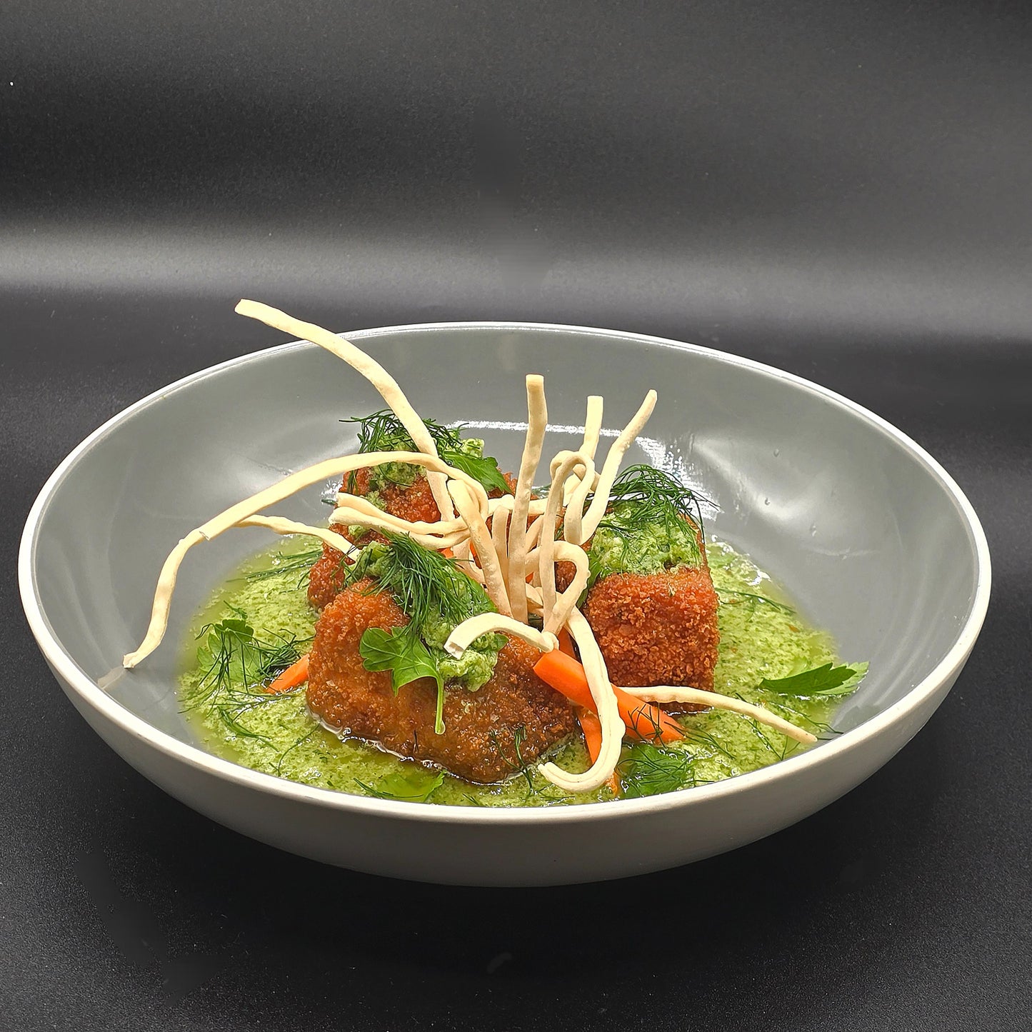 Salmon Crunch & Avocado Crema Appetizer