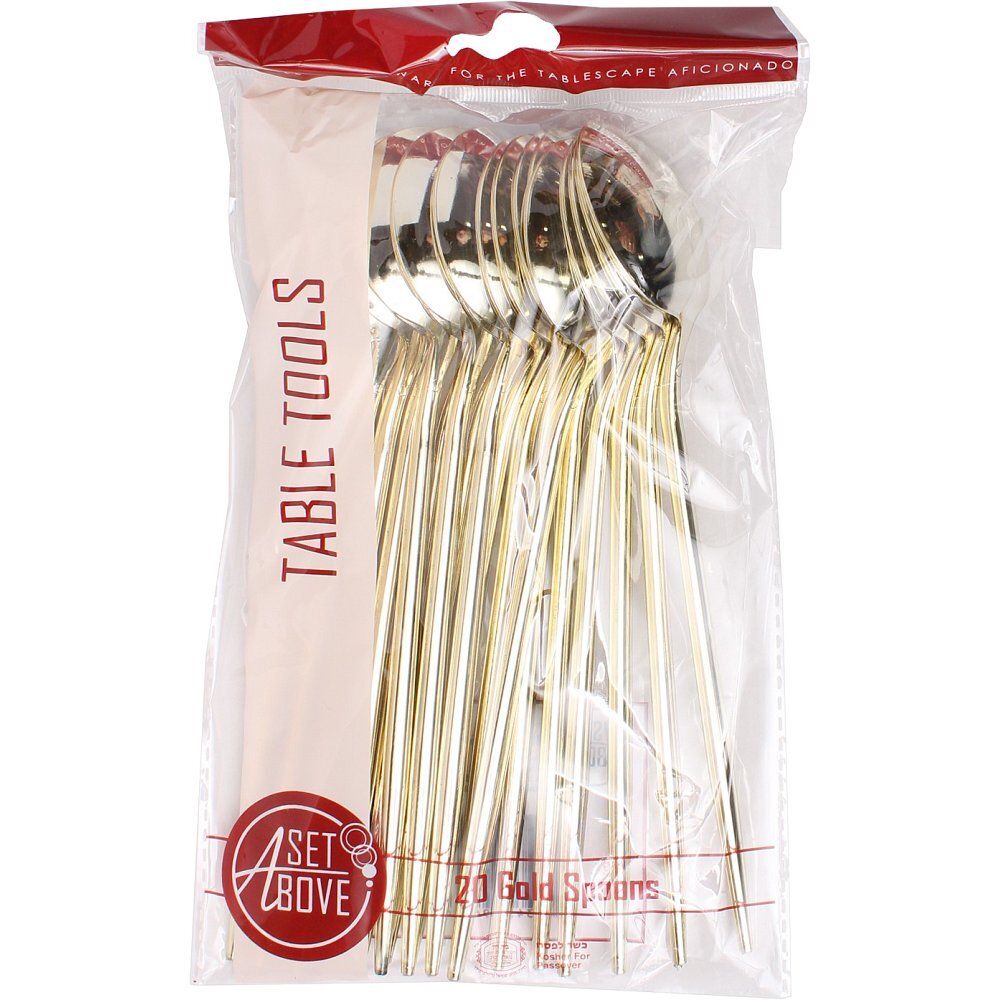 a set above gold soup spoons, 20 ct
