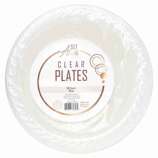 Set Above Clear Plates 12 Oz, 50 Ct